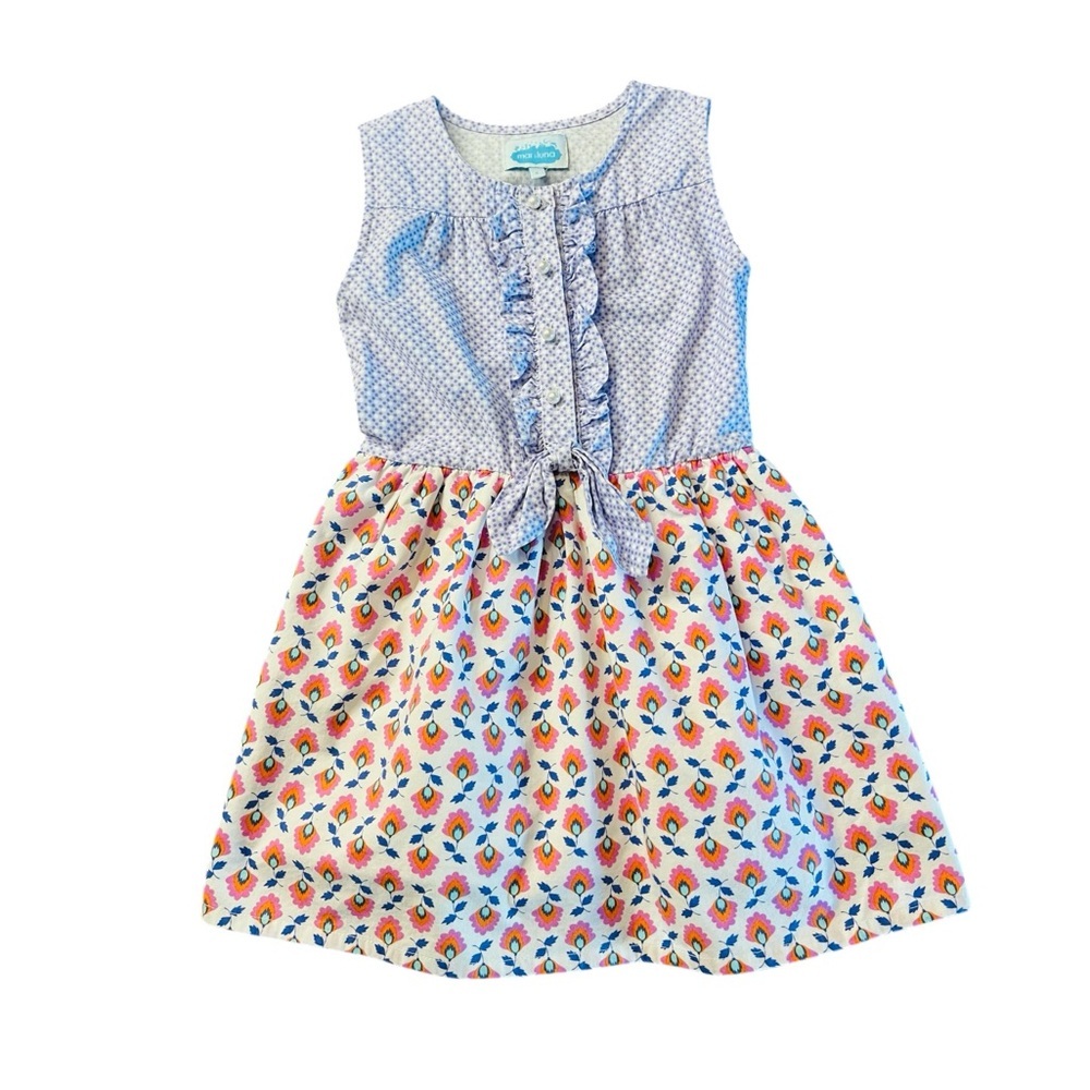 Mar & Luna Charming Kids Dress in Purple and Pink Multi Pattern Size 6